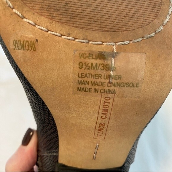 Vince Camuto Metallic Gold Strappy Zipper Peep Toe 3" Heels  Leather Size 9.5M - Picture 12 of 12